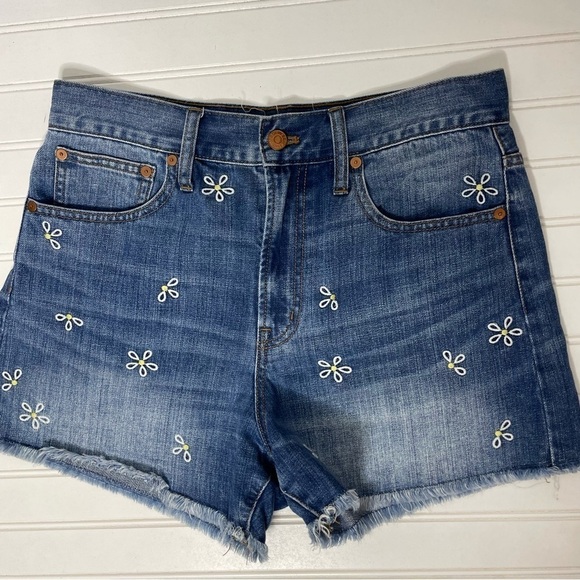 Madewell The Perfect Jean Short Embroidered Daisy Edition Womens 28 369 - Picture 2 of 9